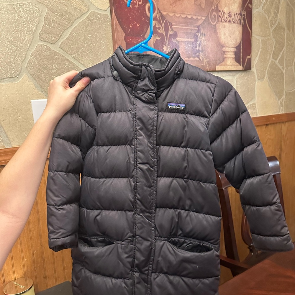Patagonia Kids Charcoal Puffer Coat